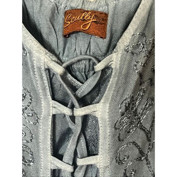 SCULLY WOMEN'S LACE-UP JACQUARD MIDI DRESS sz L - Picture 8 of 8